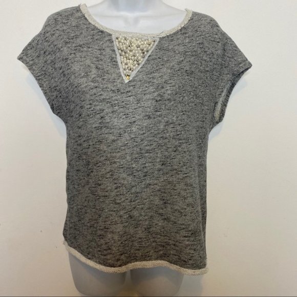 Pull & Bear Pearl Short Sleeve Top small - Picture 2 of 7